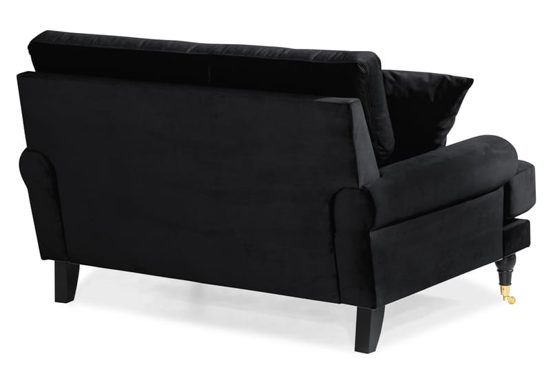 Andrew Loveseat Fløyel - Svart/Messing - Lenestoler