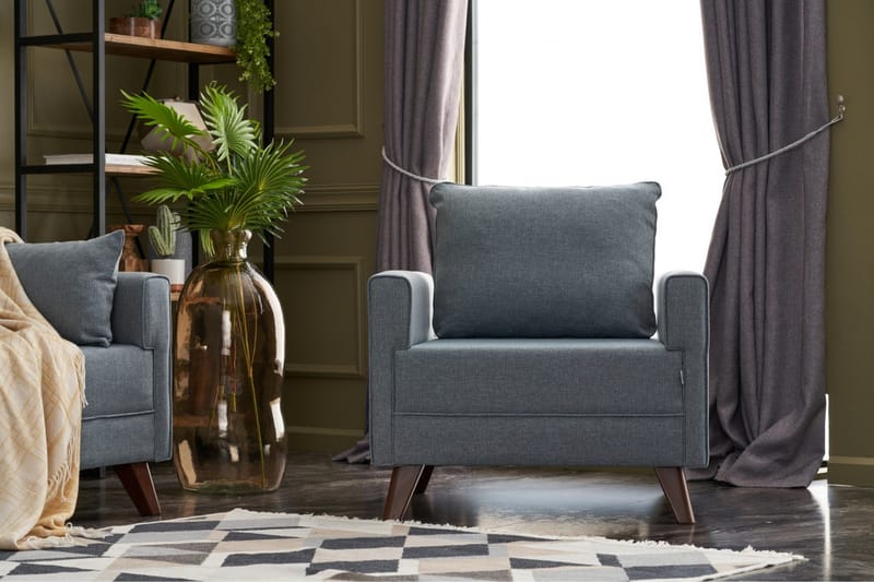 Antigua Lenestol - Blå/Natur - Møbler - Stoler & lenestoler - Lenestoler