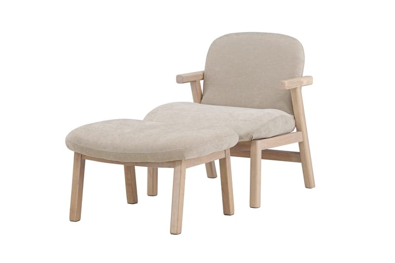 Armchair Venture Home Beige Fåtölj + Ottoman - Møbler - Stoler & lenestoler - Lenestoler