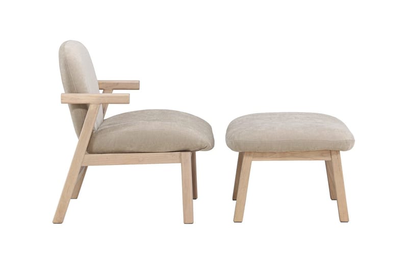 Armchair Venture Home Beige Fåtölj + Ottoman - Møbler - Stoler & lenestoler - Lenestoler