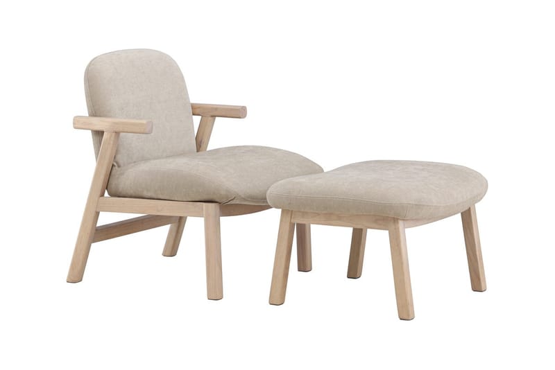 Armchair Venture Home Beige Fåtölj + Ottoman - Møbler - Stoler & lenestoler - Lenestoler