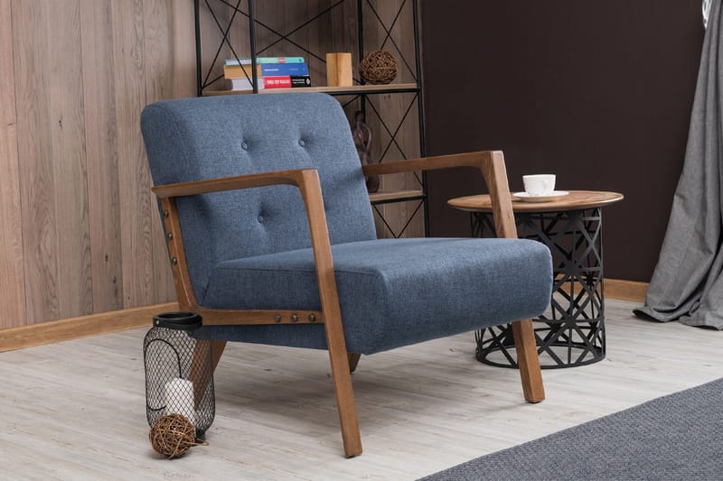 Barrion Lenestol med Armlene - Blå - Møbler - Stoler & lenestoler - Lenestoler
