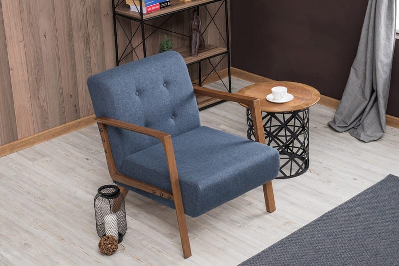 Barrion Lenestol med Armlene - Blå - Møbler - Stoler & lenestoler - Lenestoler