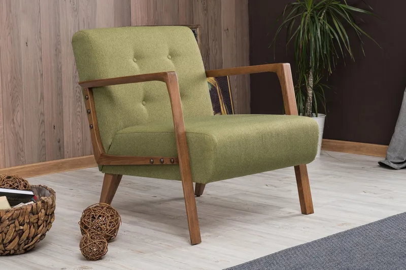 Barrion Lenestol med Armlene - Grønn - Møbler - Stoler & lenestoler - Lenestoler