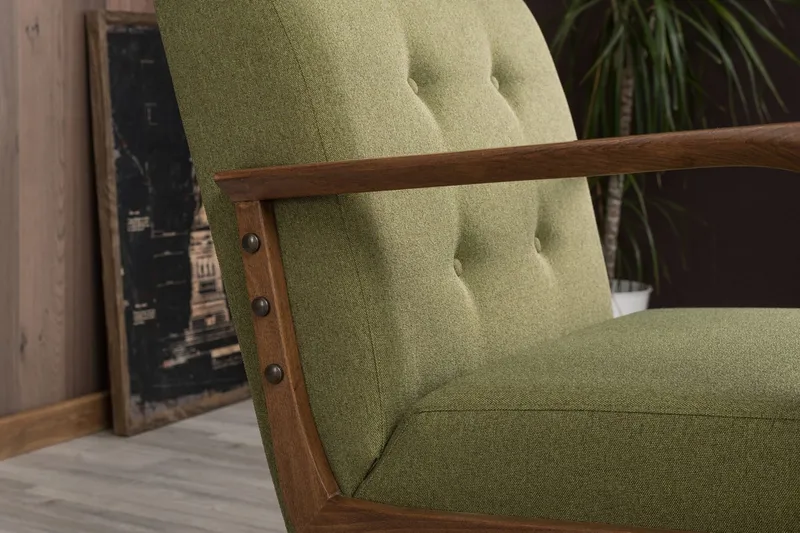 Barrion Lenestol med Armlene - Grønn - Møbler - Stoler & lenestoler - Lenestoler