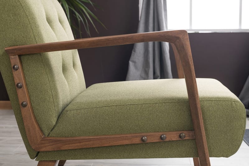 Barrion Lenestol med Armlene - Grønn - Møbler - Stoler & lenestoler - Lenestoler