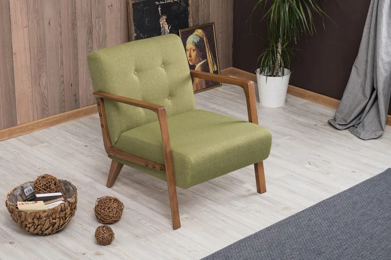 Barrion Lenestol med Armlene - Grønn - Møbler - Stoler & lenestoler - Lenestoler