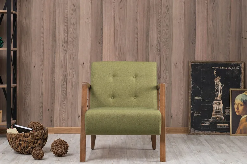 Barrion Lenestol med Armlene - Grønn - Møbler - Stoler & lenestoler - Lenestoler