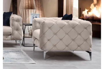 Beachport Lenestol - Beige - Møbler - Stoler & lenestoler - Lenestoler - Chesterfield lenestol