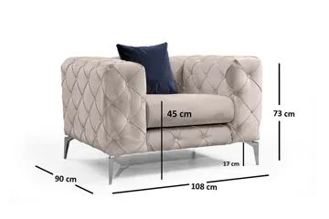 Beachport Lenestol - Beige - Møbler - Stoler & lenestoler - Lenestoler - Chesterfield lenestol
