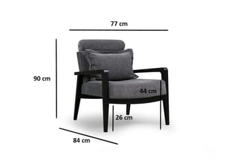 Bramelia Moderne Lenestol i Stoff - Grå - Møbler - Stoler & lenestoler - Lenestoler