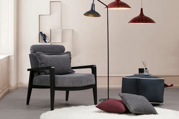 Bramelia Moderne Lenestol i Stoff - Grå - Møbler - Stoler & lenestoler - Lenestoler