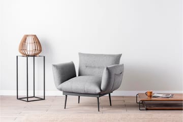 Bramelia Moderne Lenestol i Stoff med Metallben - Grå - Møbler - Stoler & lenestoler - Lenestoler