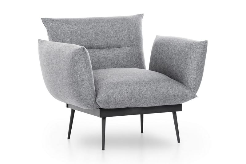 Bramelia Moderne Lenestol i Stoff med Metallben, Grå