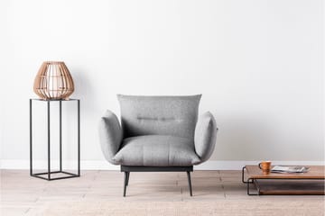 Bramelia Moderne Lenestol i Stoff med Metallben - Grå - Møbler - Stoler & lenestoler - Lenestoler