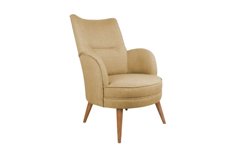 Brandn Lenestol med Armlene, Brun