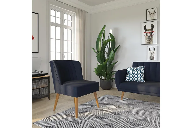 Brittany Lenestol Linblå - Novogratz - Møbler - Stoler & lenestoler - Lenestoler - Lenestoler uten armlene