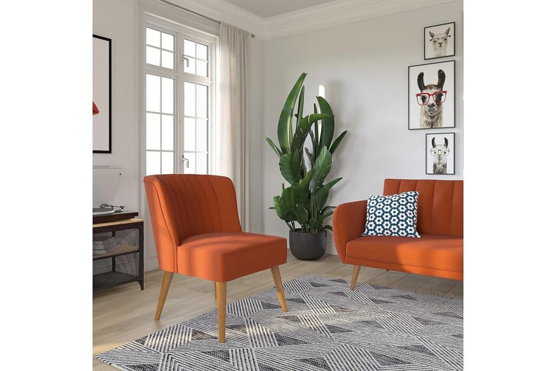 Brittany Lenestol Linoransje - Novogratz - Møbler - Stoler & lenestoler - Lenestoler - Lenestoler uten armlene