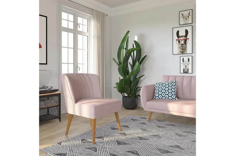 Brittany Lenestol Linrosa - Novogratz - Møbler - Stoler & lenestoler - Lenestoler - Lenestoler uten armlene