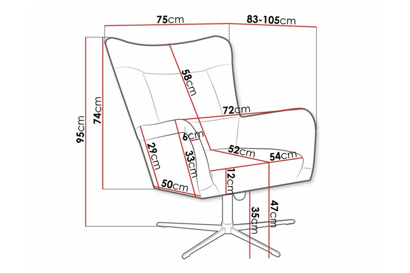 Carney Fåtölj Red - Møbler - Stoler & lenestoler - Lenestoler
