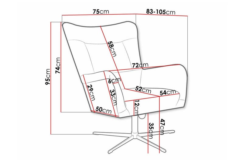 Carney Fåtölj Red - Møbler - Stoler & lenestoler - Lenestoler