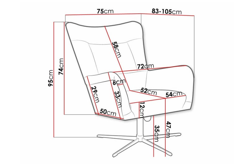 Carney Fåtölj Pink/Black - Møbler - Stoler & lenestoler - Lenestoler