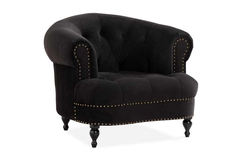 Castelano Lenestol - Svart - Møbler - Stoler & lenestoler - Lenestoler - Chesterfield lenestol