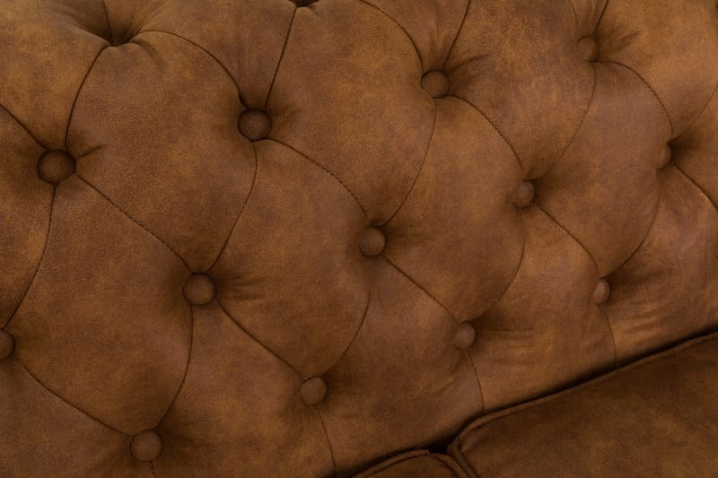 Chesterfield Delux Lenestol+Fotskammel - Cognac - Lenestol skinn - Chesterfield lenestol