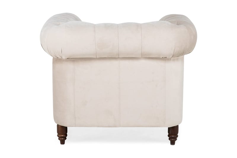 Chesterfield Deluxe Fløyelslenestol - Beige - Møbler - Stoler & lenestoler - Lenestoler - Chesterfield lenestol