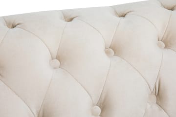 Chesterfield Deluxe Fløyelslenestol - Beige - Møbler - Stoler & lenestoler - Lenestoler - Chesterfield lenestol
