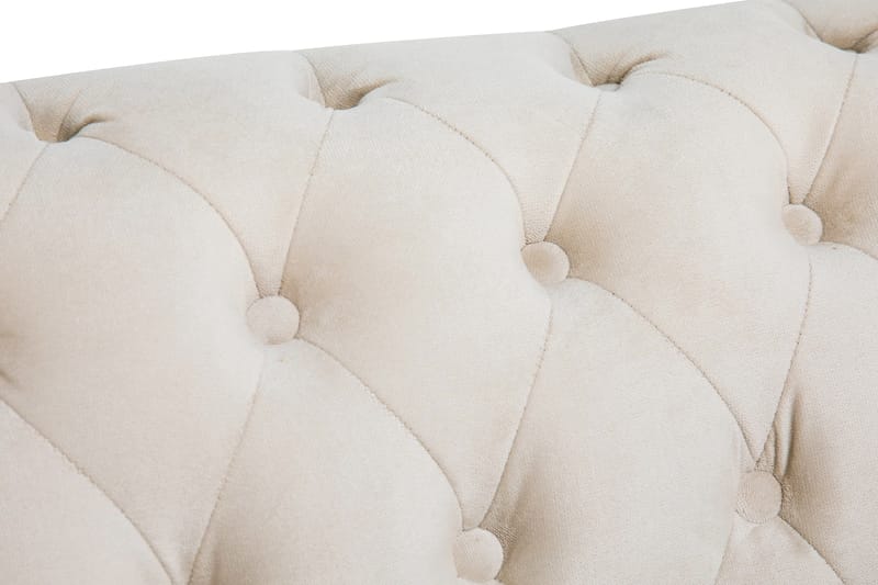 Chesterfield Deluxe Fløyelslenestol - Beige - Møbler - Stoler & lenestoler - Lenestoler - Chesterfield lenestol
