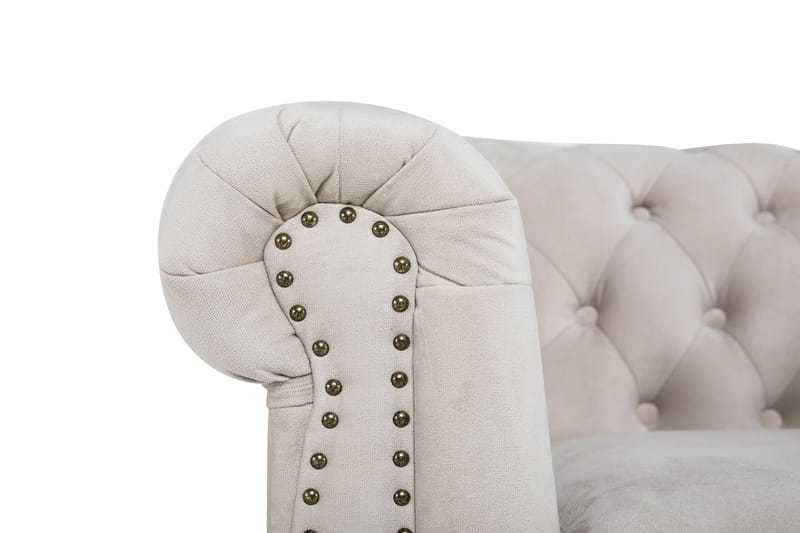 Chesterfield Deluxe Fløyelslenestol - Beige - Møbler - Stoler & lenestoler - Lenestoler - Chesterfield lenestol