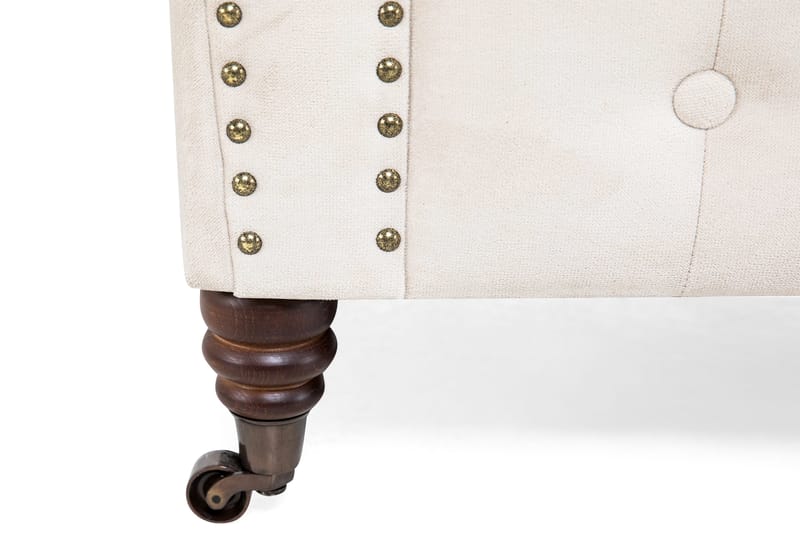 Chesterfield Deluxe Fløyelslenestol - Beige - Møbler - Stoler & lenestoler - Lenestoler - Chesterfield lenestol