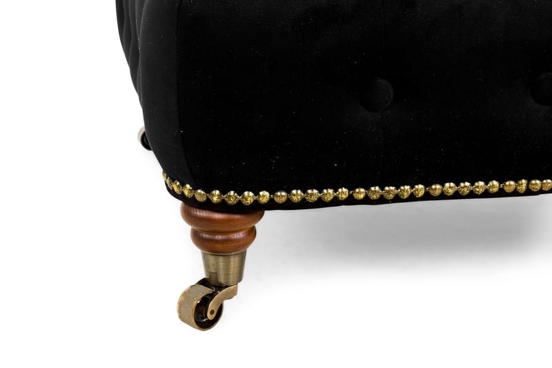 Chesterfield Deluxe Fløyelslenestol - Svart - Møbler - Stoler & lenestoler - Lenestoler - Chesterfield lenestol