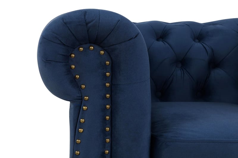 Chesterfield Deluxe Lenestol - Fløyel Petrolblå - Møbler - Stoler & lenestoler - Lenestoler - Chesterfield lenestol