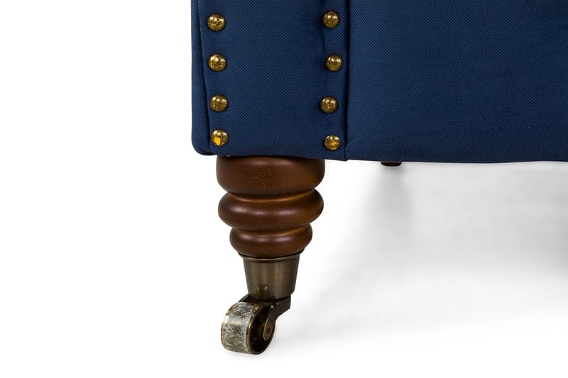 Chesterfield Deluxe Lenestol - Fløyel Petrolblå - Møbler - Stoler & lenestoler - Lenestoler - Chesterfield lenestol