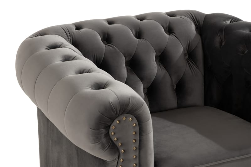 Chesterfield Deluxe Lenestol - Grå - Møbler - Stoler & lenestoler - Lenestoler - Chesterfield lenestol