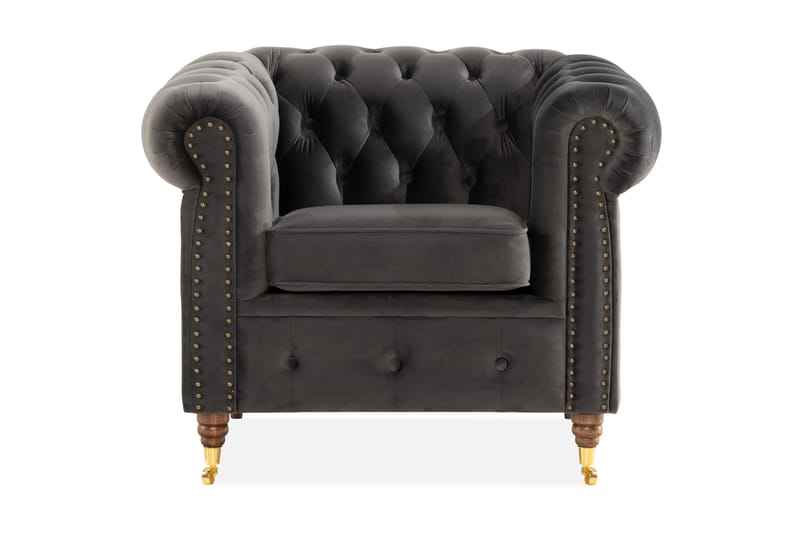 Chesterfield Deluxe Lenestol - Grå - Møbler - Stoler & lenestoler - Lenestoler - Chesterfield lenestol