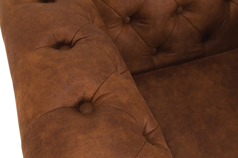 Chesterfield Deluxe Lenestol Vintage - Konjakk - Lenestol skinn - Chesterfield lenestol