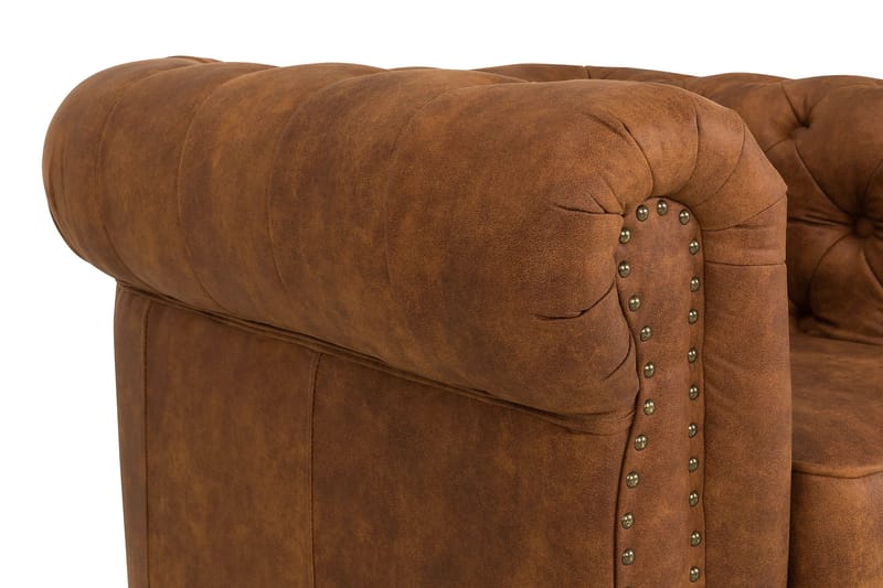 Chesterfield Deluxe Lenestol Vintage - Konjakk - Lenestol skinn - Chesterfield lenestol