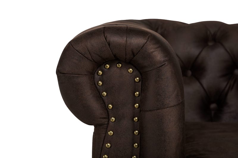 Chesterfield Deluxe Lenestol Vintage - Mørkebrun - Møbler - Stoler & lenestoler - Lenestoler - Chesterfield lenestol