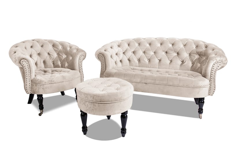 Chesterfield Ludovic Lenestol - Beige - Møbler - Stoler & lenestoler - Lenestoler - Chesterfield lenestol