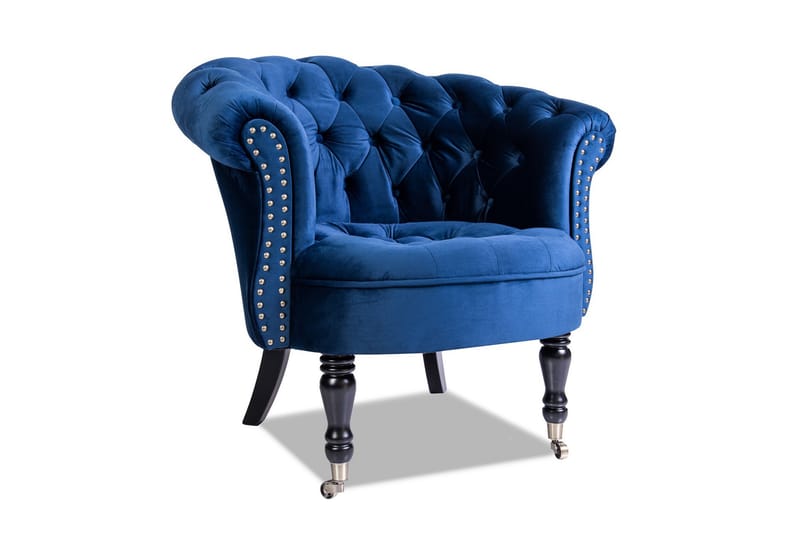 Chesterfield Ludovic Lenestol - Blå - Møbler - Stoler & lenestoler - Lenestoler - Chesterfield lenestol