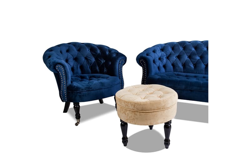 Chesterfield Ludovic Lenestol - Blå - Møbler - Stoler & lenestoler - Lenestoler - Chesterfield lenestol