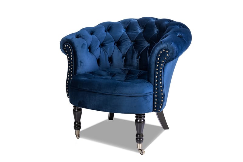 Chesterfield Ludovic Lenestol - Blå - Møbler - Stoler & lenestoler - Lenestoler - Chesterfield lenestol