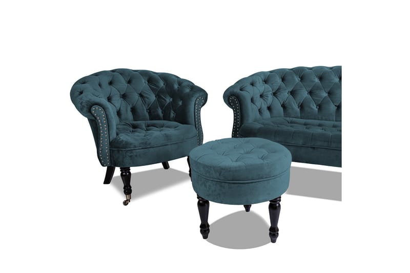 Chesterfield Ludovic Lenestol - Blågrønn - Møbler - Stoler & lenestoler - Lenestoler - Chesterfield lenestol