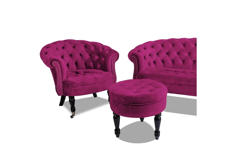 Chesterfield Ludovic Lenestol - Cerise - Møbler - Stoler & lenestoler - Lenestoler - Chesterfield lenestol