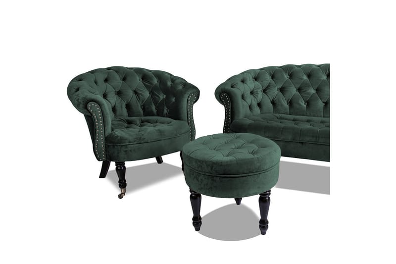 Chesterfield Ludovic Lenestol - Mørkegrønn - Møbler - Stoler & lenestoler - Lenestoler - Chesterfield lenestol