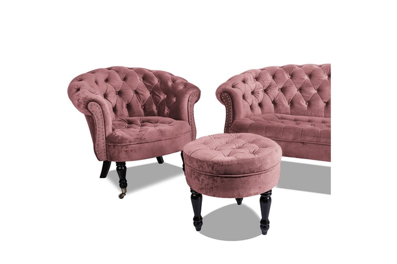 Chesterfield Ludovic Lenestol - Rosa - Møbler - Stoler & lenestoler - Lenestoler - Chesterfield lenestol