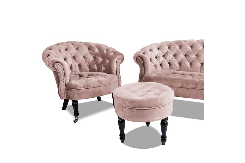Chesterfield Ludovic Lenestol - Rosa - Møbler - Stoler & lenestoler - Lenestoler - Chesterfield lenestol